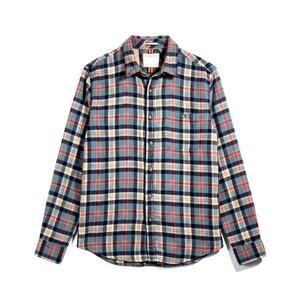 Denim & Flower Ricky Singh Long Sleeve Flannel Button Down Shirt Tartan Plaid L